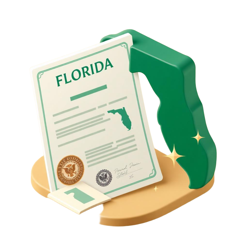 Florida certificate of formation with official seal